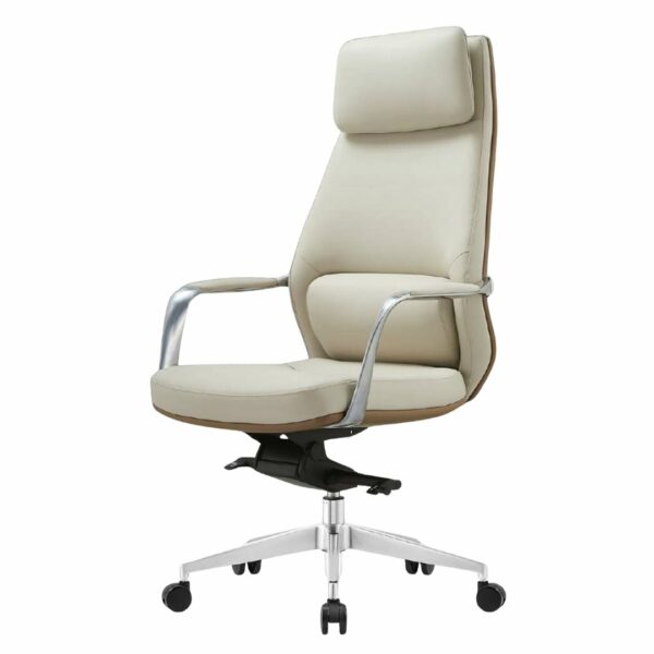 Prestige High-Back Executive Chair – Cream Leatherette