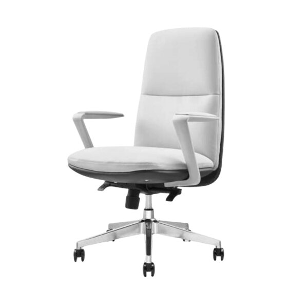 Boss Elite Mid-Back Executive Chair – White Edition