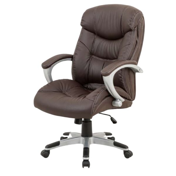 Boss Comfort High-Back Executive Chair – Brown Leatherette