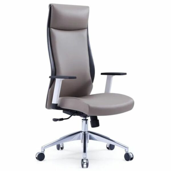 HB Modern High-Back Executive Chair – Grey Leatherette