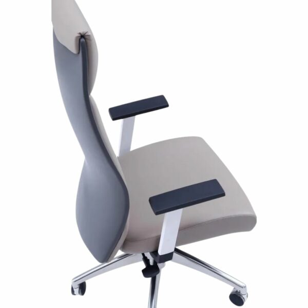 HB Modern High-Back Executive Chair – Grey Leatherette - Image 3