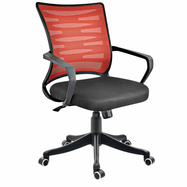 ErgoMesh Medium-Back Office Chair – Red & Black Edition