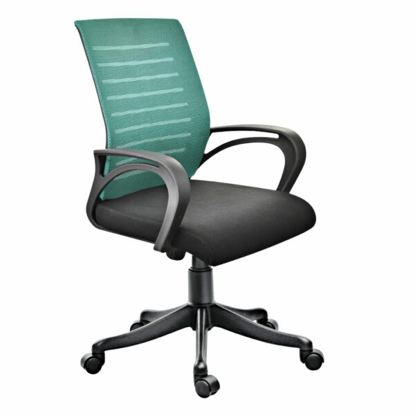 ErgoMesh Medium-Back Office Chair – Green & Black Edition