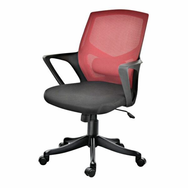 ErgoStyle Medium-Back Mesh Office Chair – Red & Black Edition