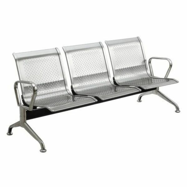 Stainless Steel Visitor Chair – 3 Seater Waiting Bench