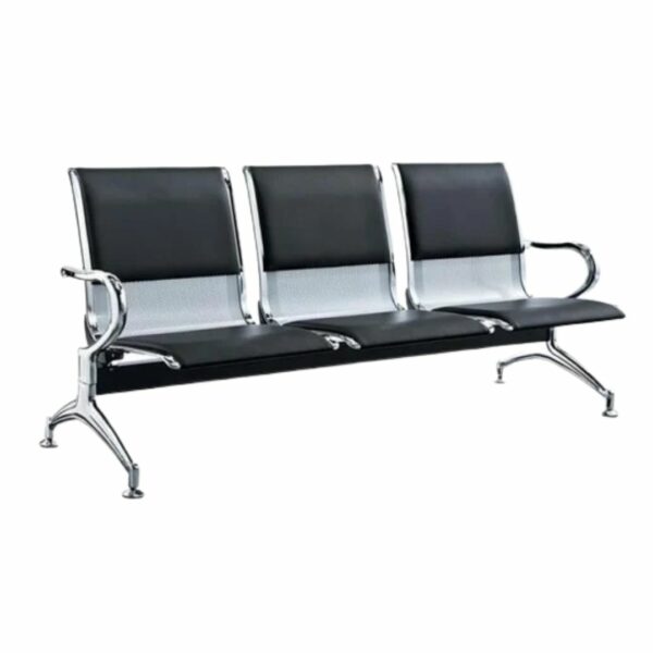 Premium Leatherette Visitor Chair – 3 Seater Waiting Bench
