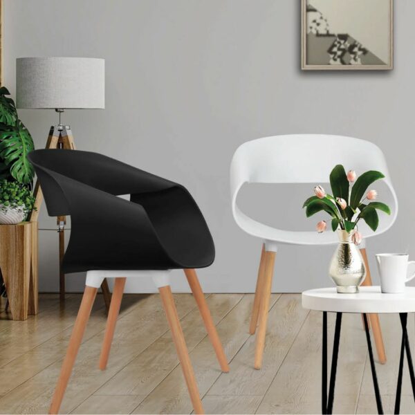Modern Café Chairs – Wooden Leg Edition - Image 2